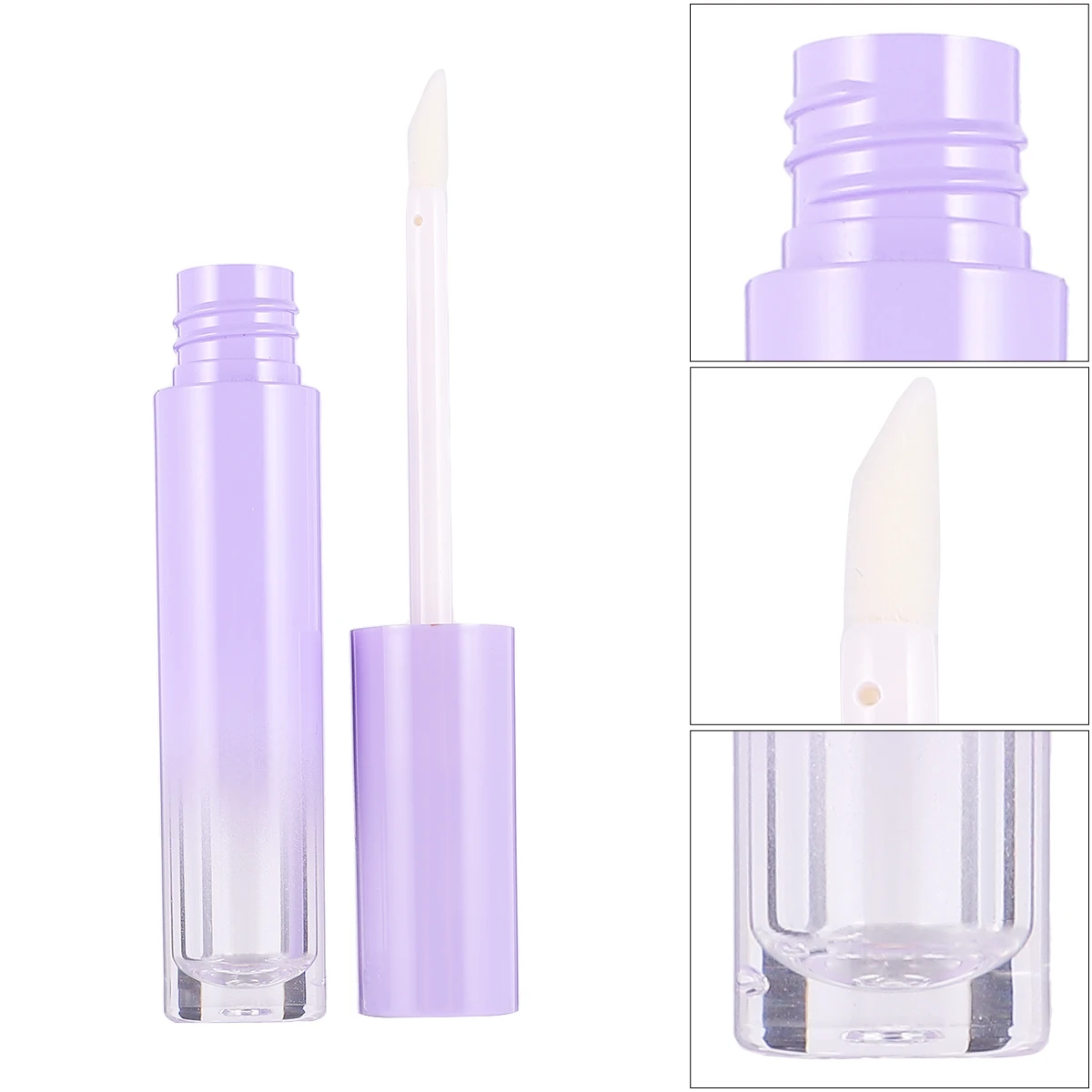 

10pcs Gradient Purple Lip Gloss Tubes Empty Travel Size Lightweight Plastic Containers For Refillable Cosmetics