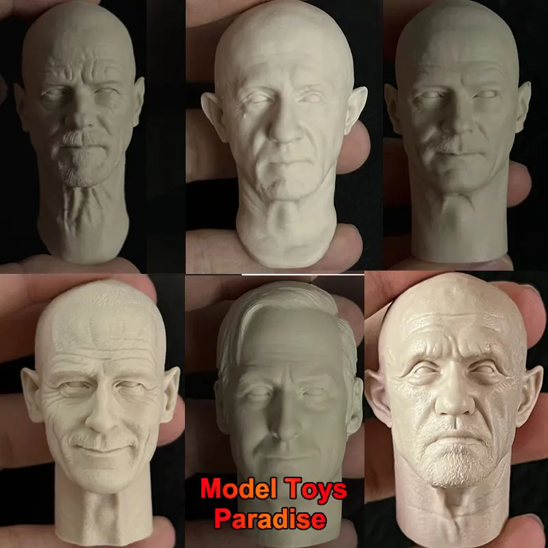 Figura DE ACCIÓN DE 1/6 hombres sin pintar, figura de cuerpo de soldado Breaking Bad MIke Walter, Cabeza Blanca esculpida, molde blanco, cabeza de Steve Cranston para 12"