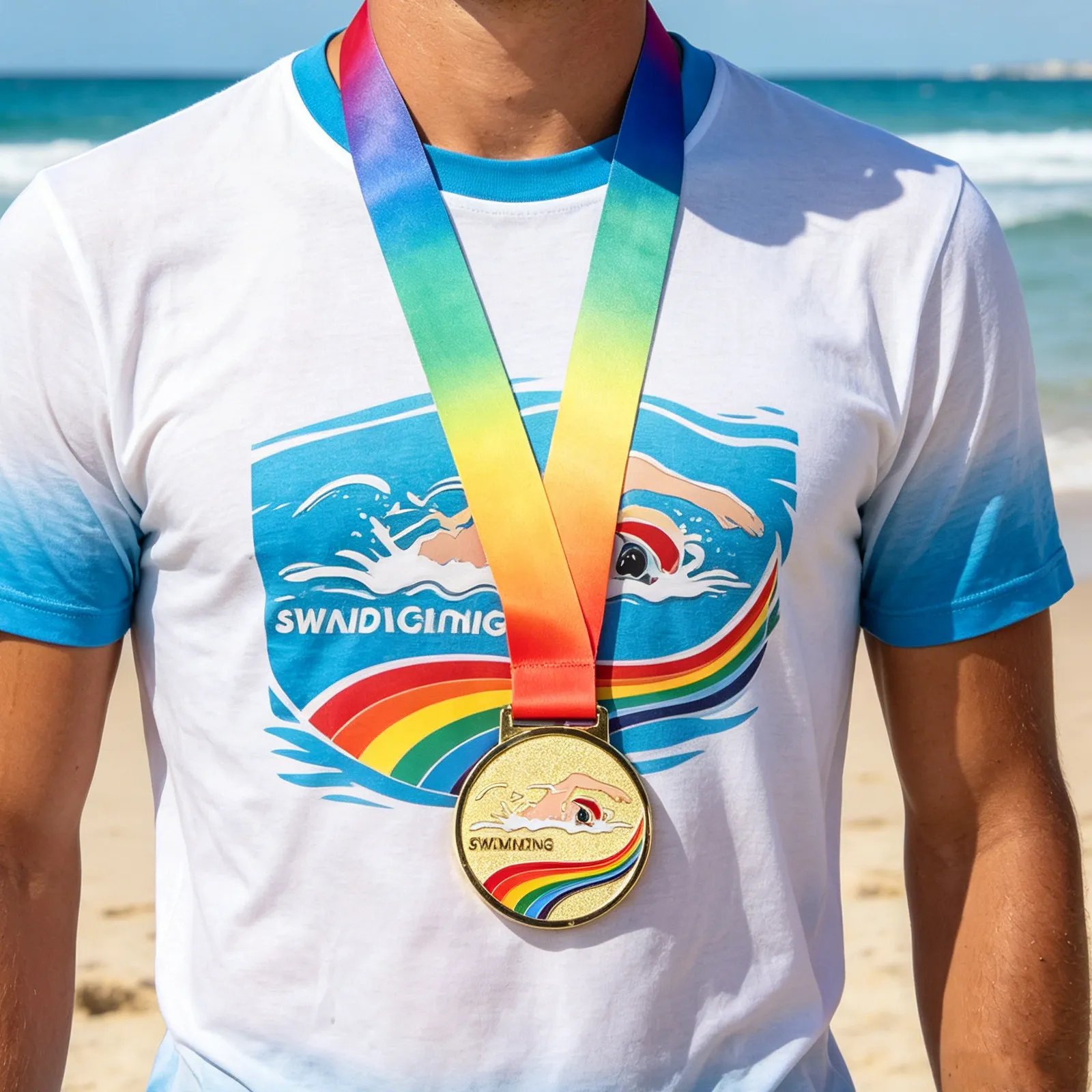 Swimming Gold Medal Fine Craftsmanship Water Droplet Engraving Lane Design Award Medal for Swimming Competitions Contest Medals