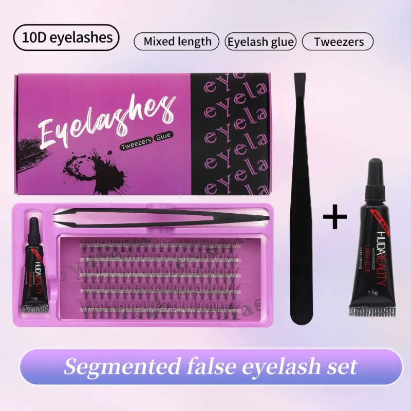 Hot Fusion False Eyelash Single Cluster Extensions Natural Soft Duo Hair Eyelash Set for Everyday Makeup and Dates