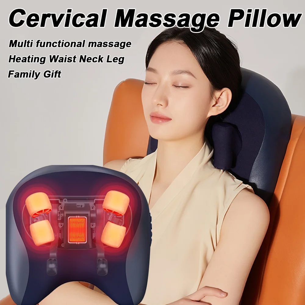 Massage Cushion Pillow Shoulder Hot Compress Cervical Vertebra Trapezius Muscle Massager Relieve Neck and Shoulder Fatigue