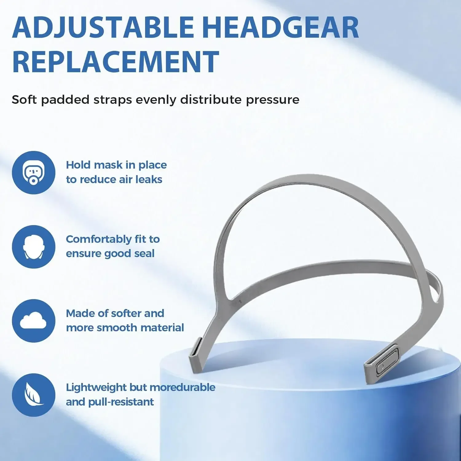 Universal Nasal Pillow Mask Set for CPAP & BiPAP Machines S/M/L Sizes Detachable Headgear and Frame, Comfortable Lightweight Fit - view 6