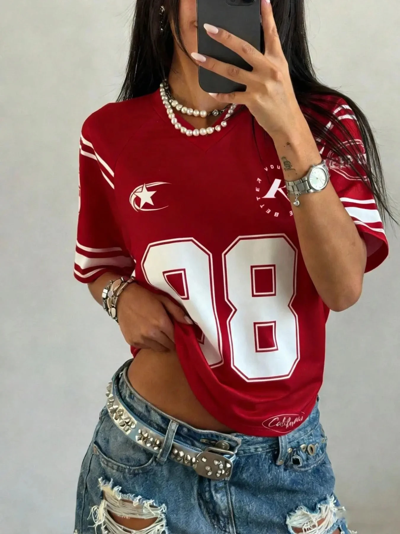 V-Neck Rugby Jersey Y2K Short - đánh giá và giá Women'S Fashion Rugby Shirt