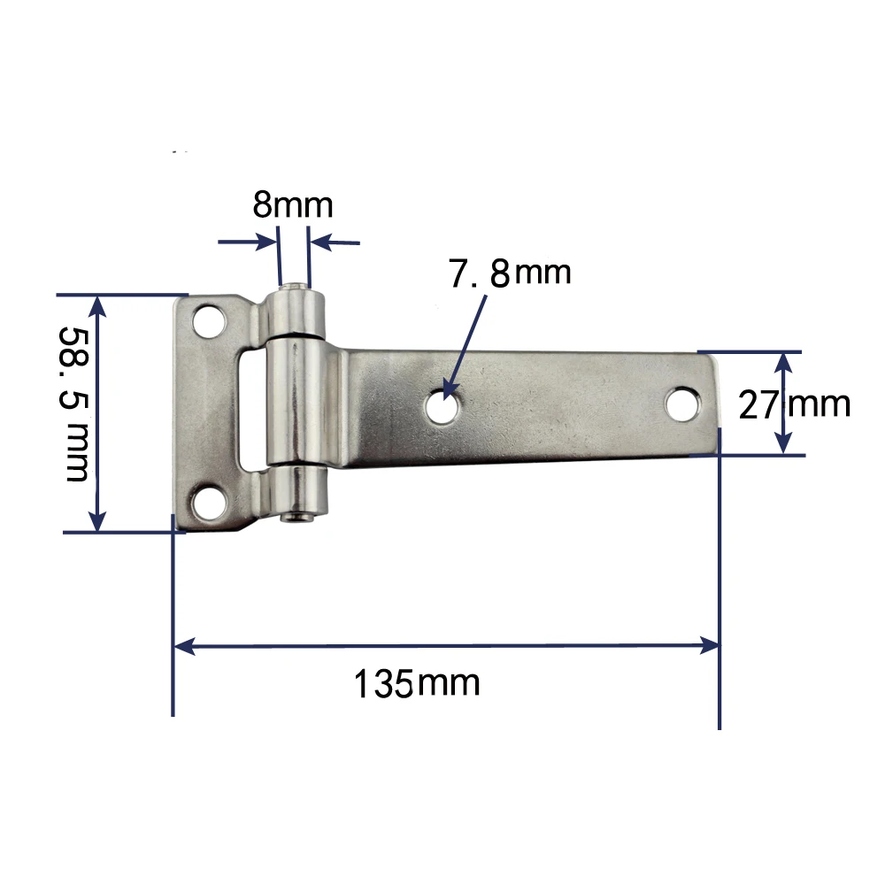 Marine Stainless Steel T Type Container Cabinet Door Heavy Hinge Forged Truck Vehicle Hinge for Boat Accessories Marine Hardware