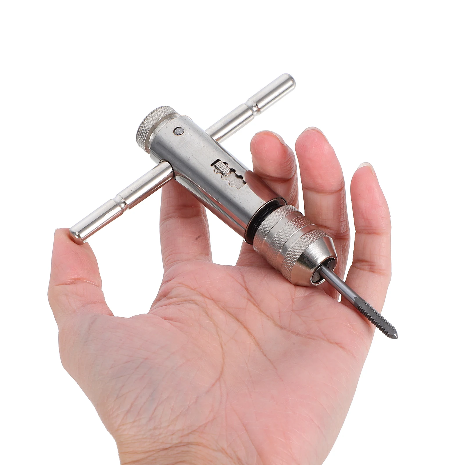 

1Set Ratcheting Tap Wrench Adjustable Reversible T-Handle Extended Threading Tool for -M8 Screw Taps Ratchet Tap Handle