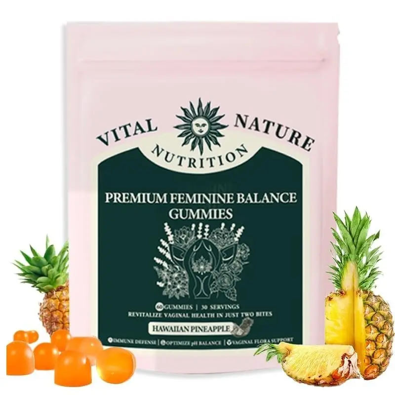 

Premium feminine Balance Gummies - Hawaiian Pineapple Gummies for Women Delicious PH Balance & Immune Support - 60 Count