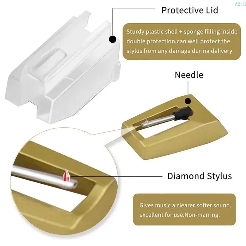 A2UE DATERABLE Diamond Thiped Styluscartridge 3 Needle لتجربة الاستماع