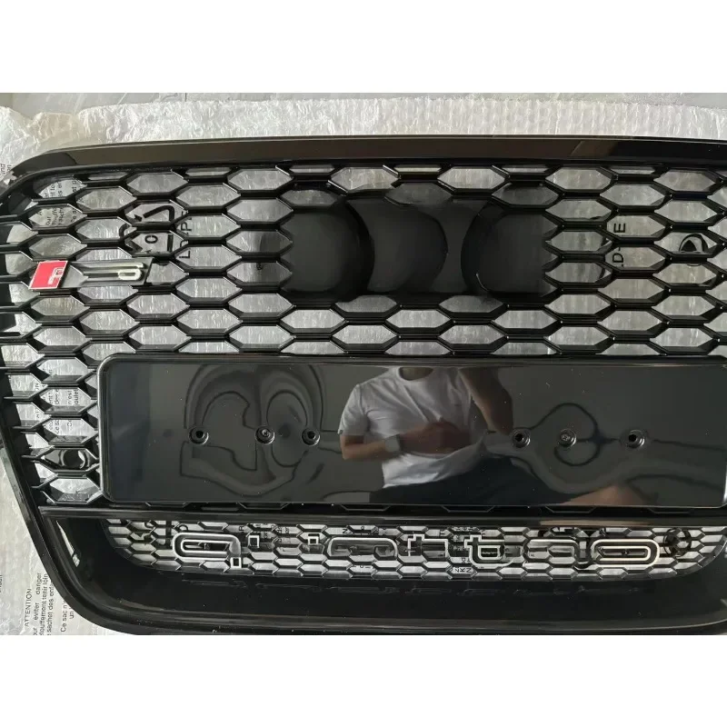 For Audi A6/S6 C7 2012 - 2014 2015 Car Accessory Front Bumper Grille Centre Panel Upper black Grill (For RS6 style) W/LOGO