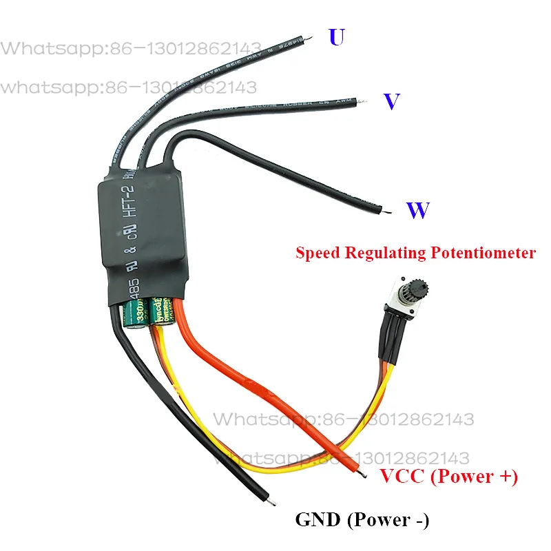DC 6V-26V BLDC 3-Phase Brushless Motor Driver Hallless DC Motor Drive Board Speed Controller with Potentiometer