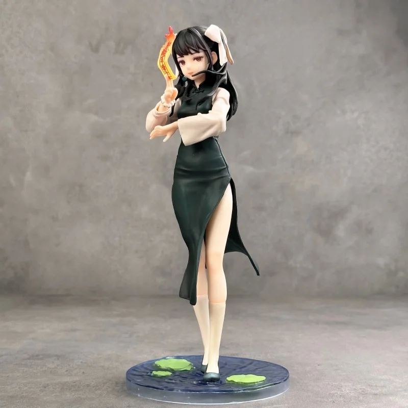 

25cm Yaozhi Anime Figure Hobby Sakura Figurine Cheongsam Beauty Girl Battle Loli Little Taoist Model Statue Collection Toy Gift