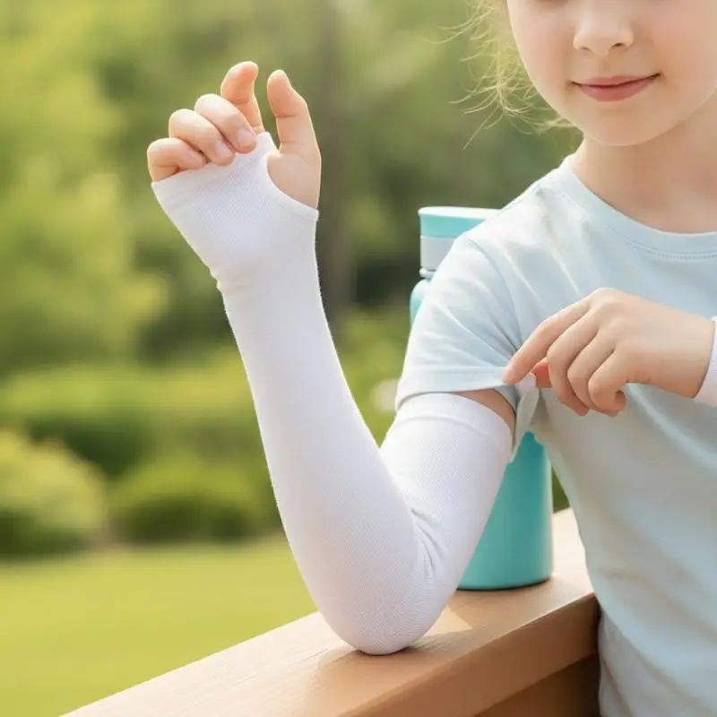 Children's Thin Ice Silk Sun Protection Arm Sleeves Baby UV Protection Sleeve Covers Summer Protective Arm Guards For Kids
