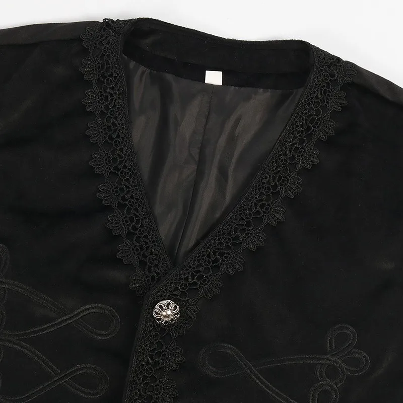 

Средневековый жилет с одной пуговицей и V-образным вырезом, сценический костюм, наряд на Хэллоуин, молодежная модная осенняя одежда, облегающий ор...