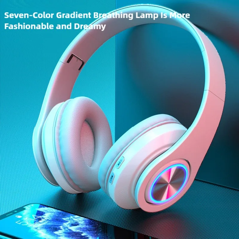 

B39 Bluetooth 5.0 Wireless Headphone Foldable HIFI Stereo Bass Earphone Kid Helmet Gift With Mic USB Adaptor For iPhone Game