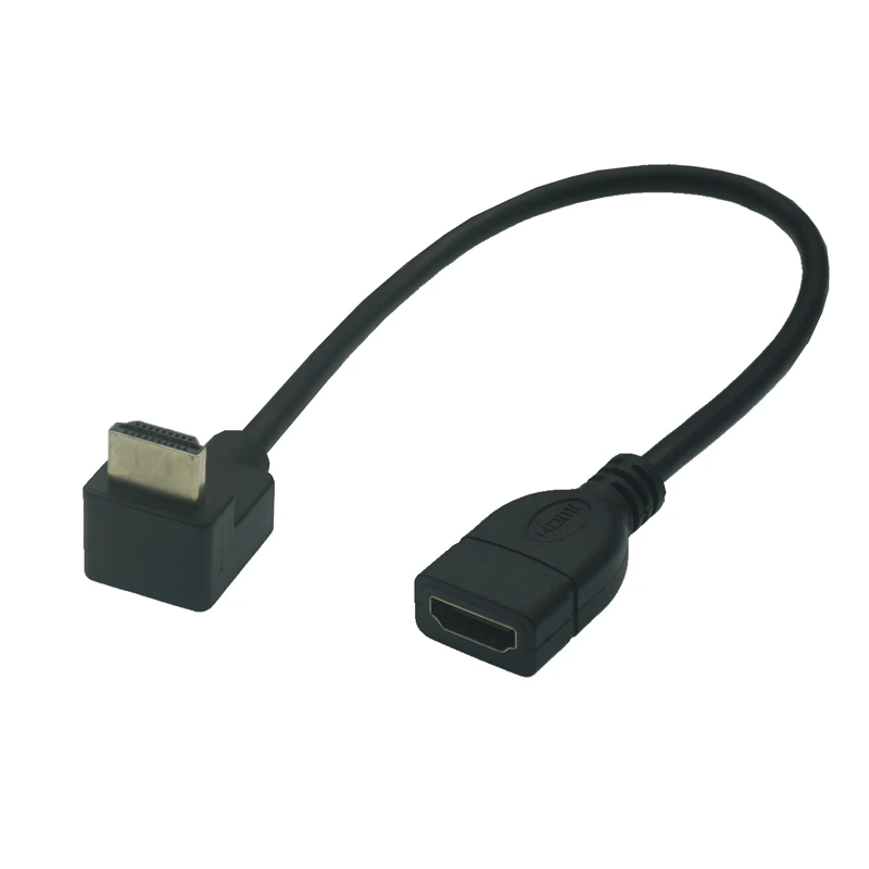 15cm 30cm 50CM 1m kompatybilny z podwójny HDMI konwerter męski na żeński w dół w prawo w lewo Adapter kątowy kabel HDMI dla DVD PS3 PC