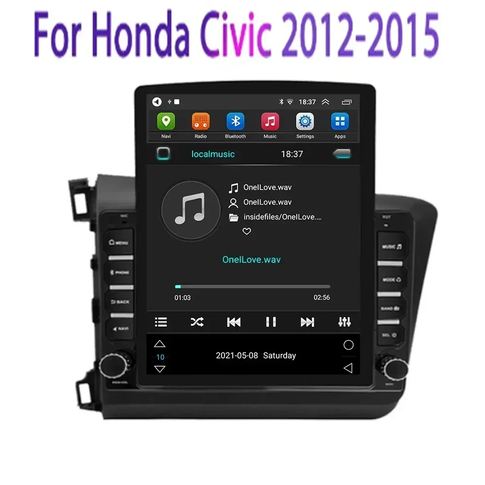 Android 13 mobil 9.7 inci, untuk HONDA CIVIC 2012 - 2015 2016 tipe Tesla Radio Multimedia pemutar Video navigasi GPS kamera RDS tanpa dvd