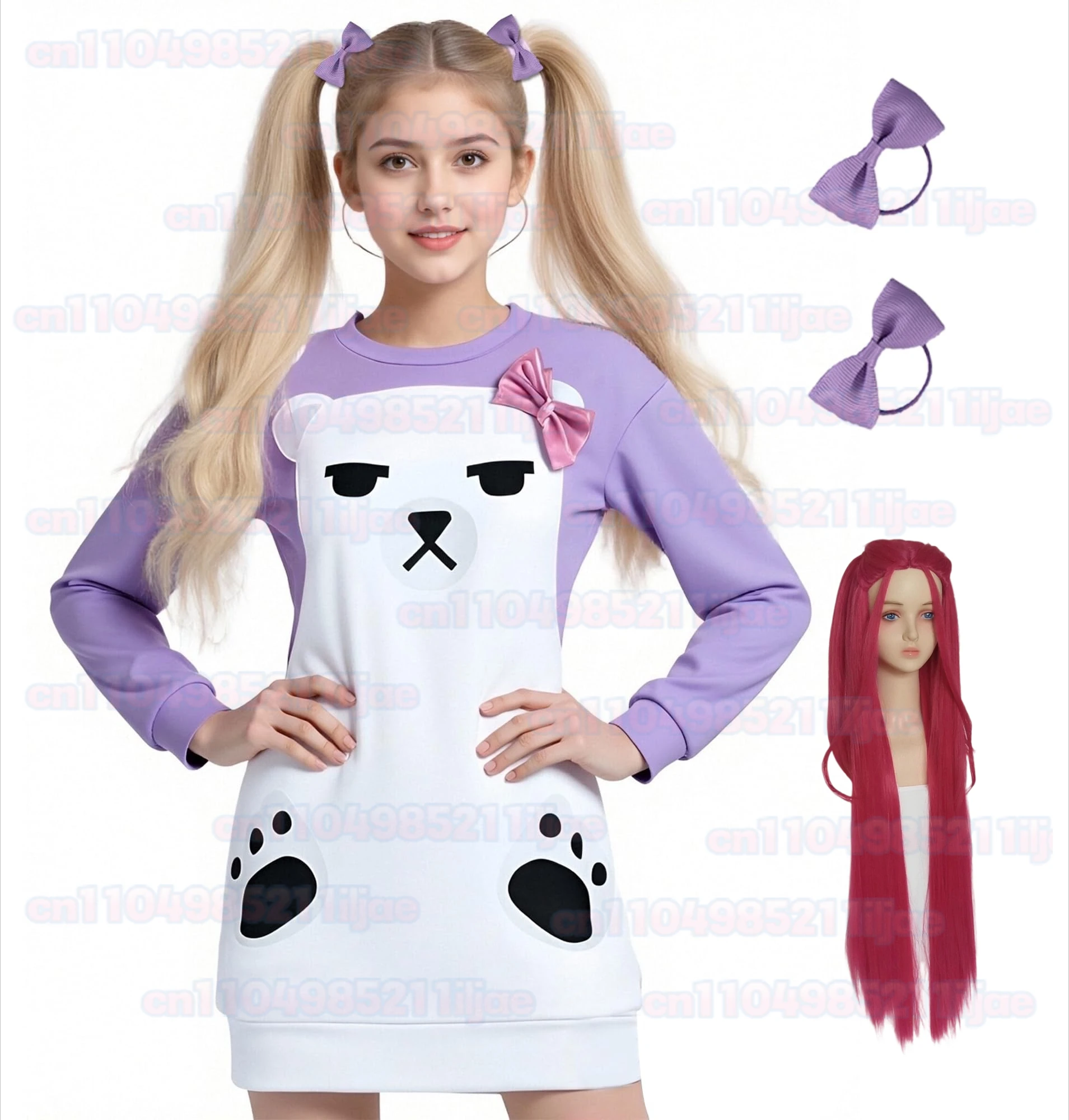 

Hunters Cosplay Mira KPop Demon Cosplay Purple Pajamas Costume for Women Girls Sleepwear Disguise Halloween Party Carnival Suit