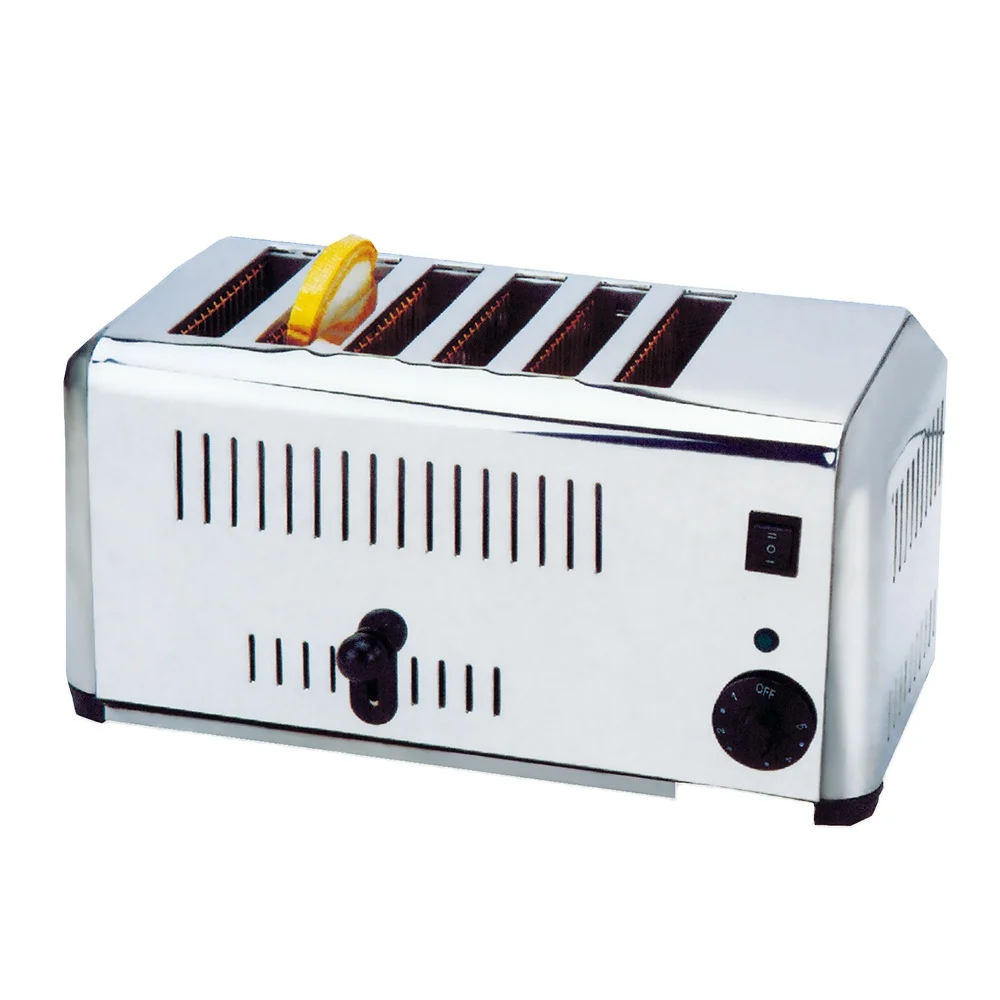 ETS-6 Industrial Electric Bread Toaster 6-Piece Set CE Certification Removable Crumb Tray Cancel Kitchen Household Outdoor Use