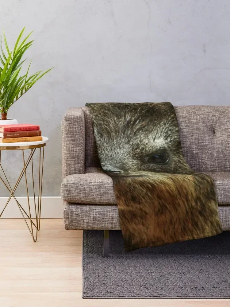 Close up of rock hyrax Throw Blanket Furry For Decorative Sofa bed plaid Blankets