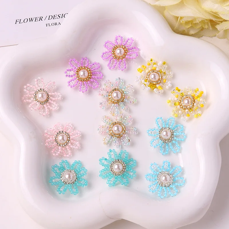 Shoe Charms Colorful Firework Beaded Flower Cluster 1 Piece Korean Ins Luxurious DIY Decor for Hats Clogs Jelly Crystal Shoes