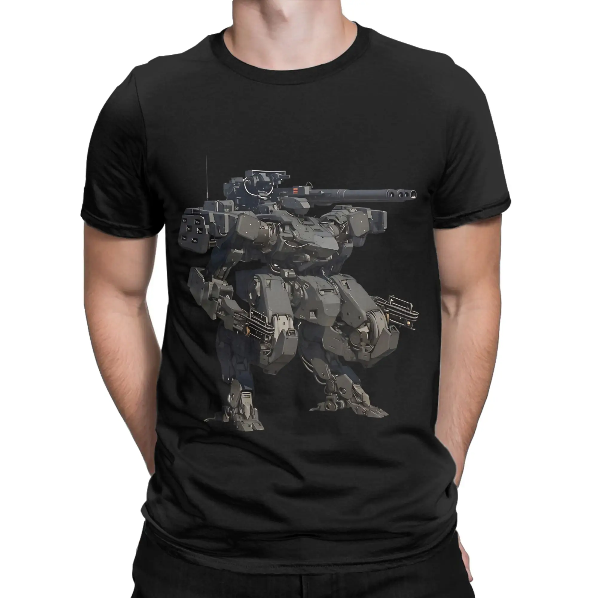 Armored Core white poster Graphic 100% Cotton T-Shirt Armored Core Tees Tops For Men