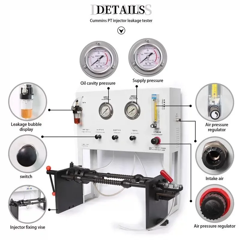 

PT103 Electronic Injector Leakage Tester Adaptor 5/16" 3/8" PTB PTC PTD Injector Tightness Seal Test Bench for CUMMINS