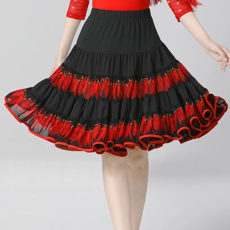 Maßgeschneiderte Flamenco Latin Dance Rock Praxis Kleid Erwachsene Weibliche Stierkampf Tanz Performance Big Swing Halb Rock Frauen