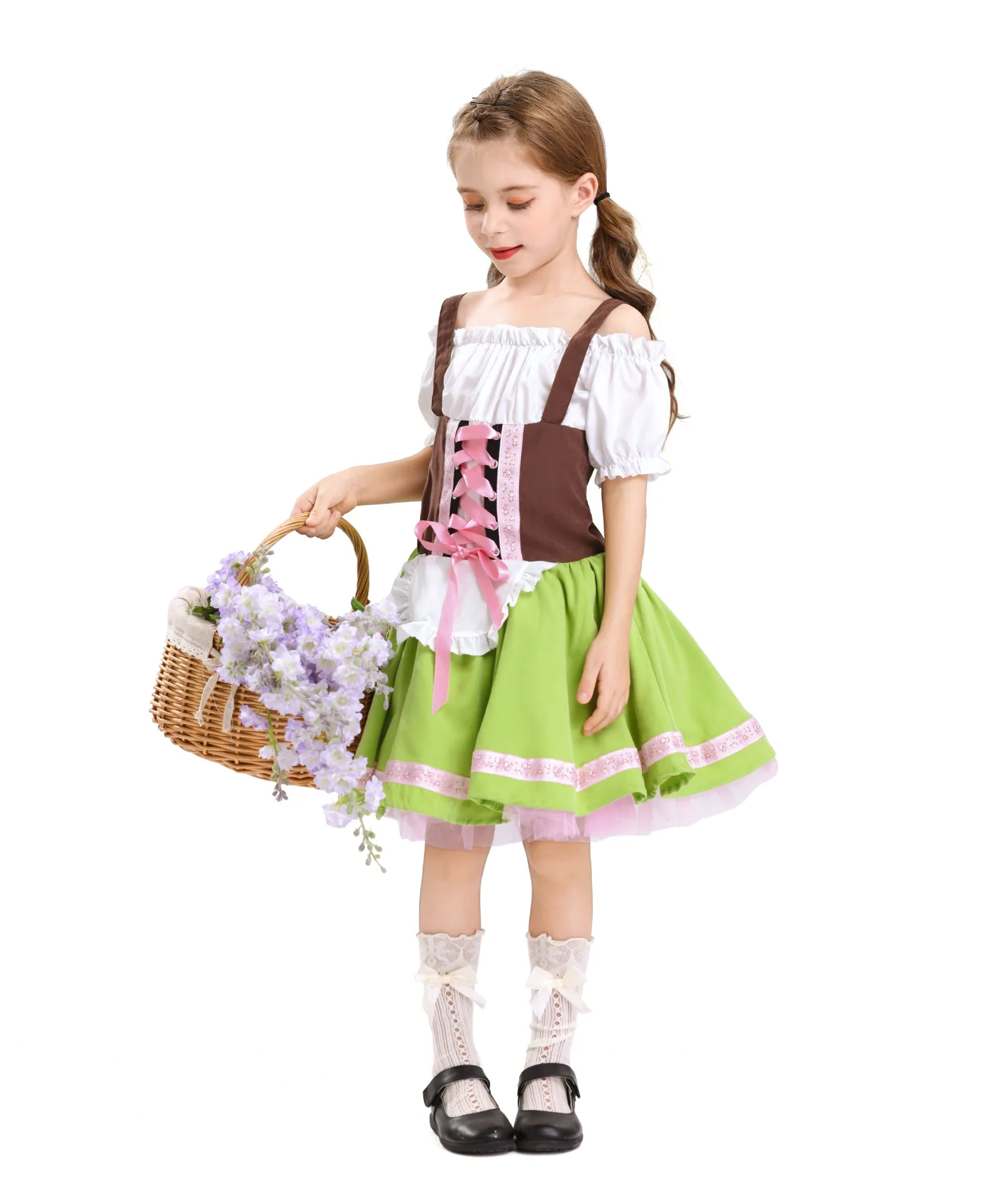 Jungen Mädchen Bierfest-Outfit Bayerisches Trachtenkleid München Oktoberfest-Kleidung Bühnenauftritt Party Trendige Mode Hut-Set