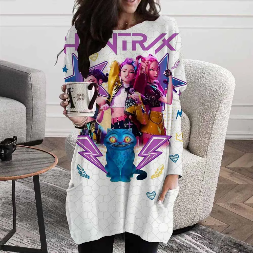 

Kpop Demon Hunter мультфильм аниме женский пуловер весна осень женская толстовка с круглым вырезом одежда 2025 новая мода толстовка топы