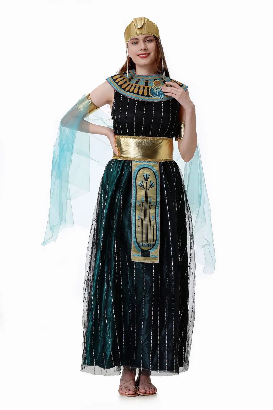 Déguisement de déesse grecque éma enne pour femmes adultes, robe de soirée d'Halloween, carnaval, vacances, prairie, Égypte, Aleopatra, cosplay