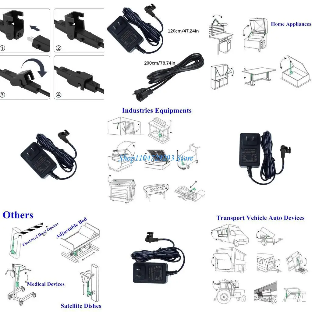 Y2GD 12V 3A Universals Power Adapters 3.2M Cable Electric Linear Actuator Power Supply