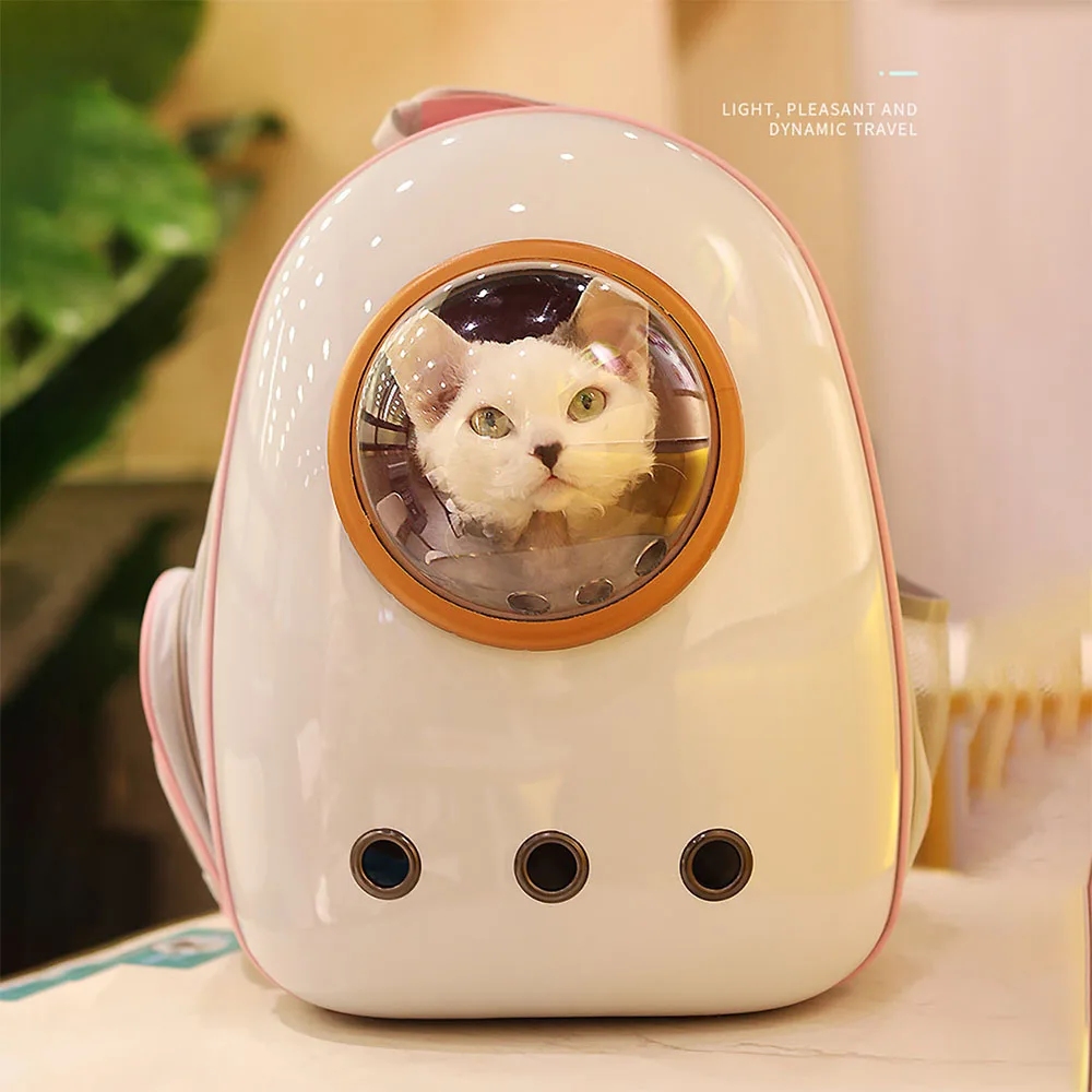 Space Capsule Pet Portable Backpack Breathable Cat Bag Pet Handbag Outdoor Travel Cat Backpack Capsule Dog Cat Strap Bag