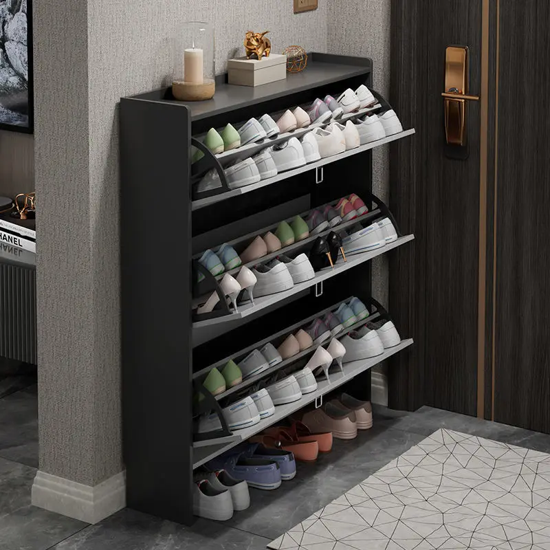 Factory Direct 2026 Ultra-thin tipping bucket shoe cabinet, simple modern large-capacity shoe cabinet at home door