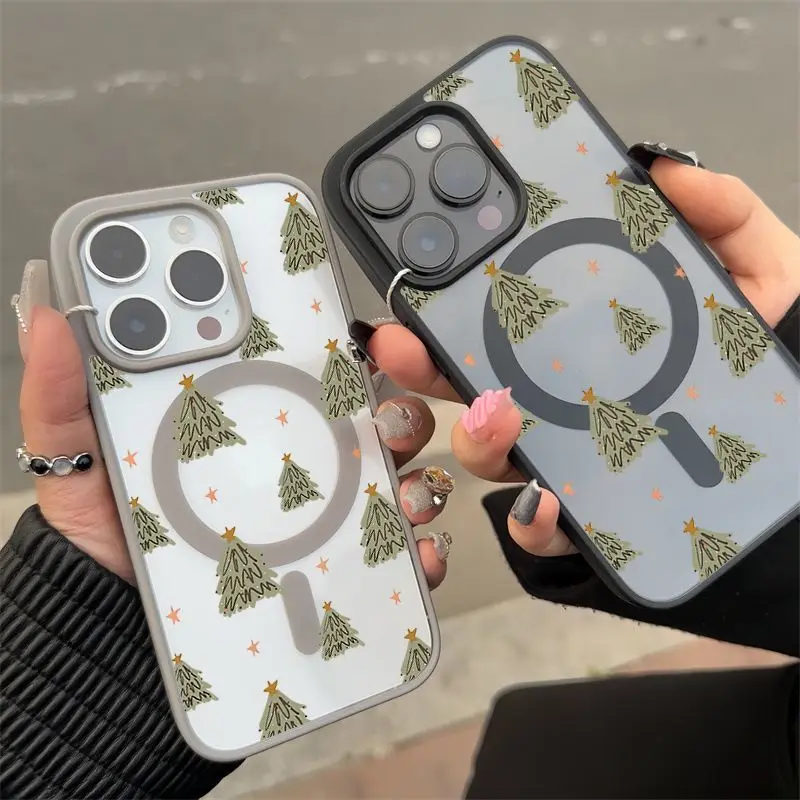 

for iPhone 17 Air Pro Max 16 15 Pro 14 13 12 11 Plus Magnetic Case with MagSafe Wireless Camera Protection Male Women Christmas