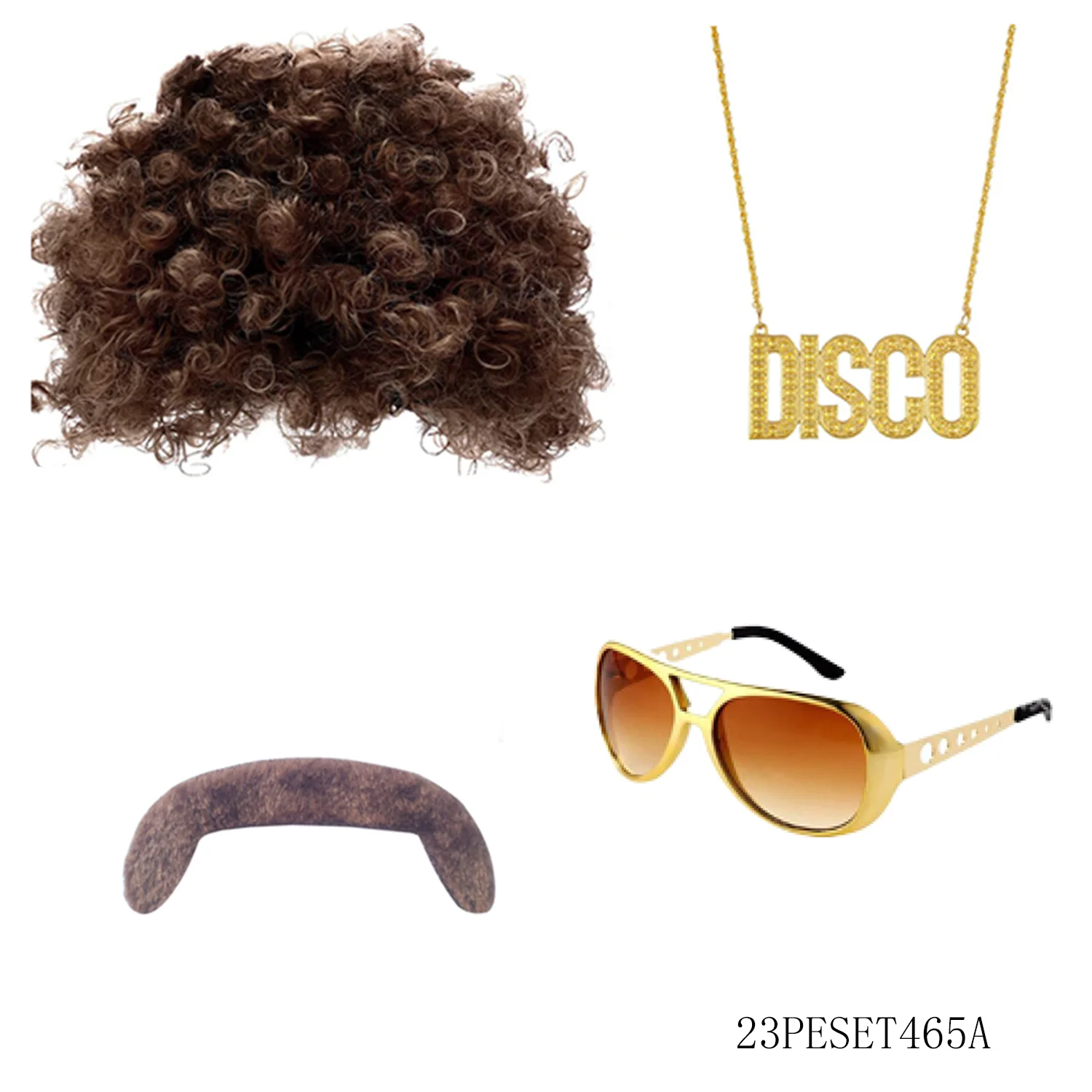 

PESENAR disco rock-themed clothing and accessories, including explosion wigs, fake beards, necklaces and accessories
