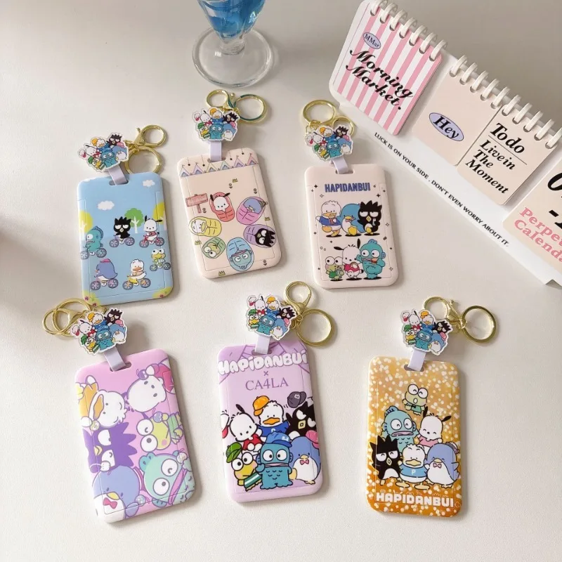 

Sanrio Photo card Bag Cute Cartoon Anime Credential Badge Holder Keychain Accessories Student Campus Id Credit Card Gifts