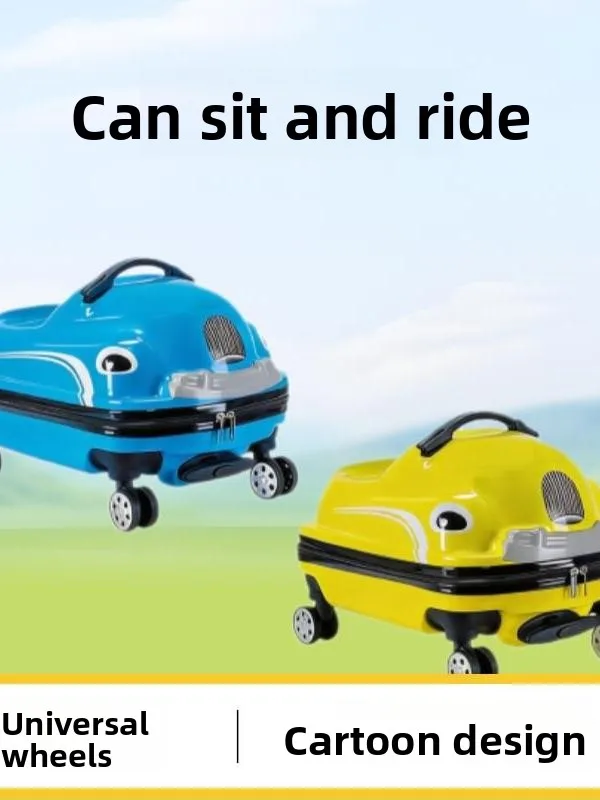 2026-new-cartoon-car-style-18-inch-children's-luggage-suitcase-with-pull-rod-travel-bag-hard-aluminum-alloy-handle