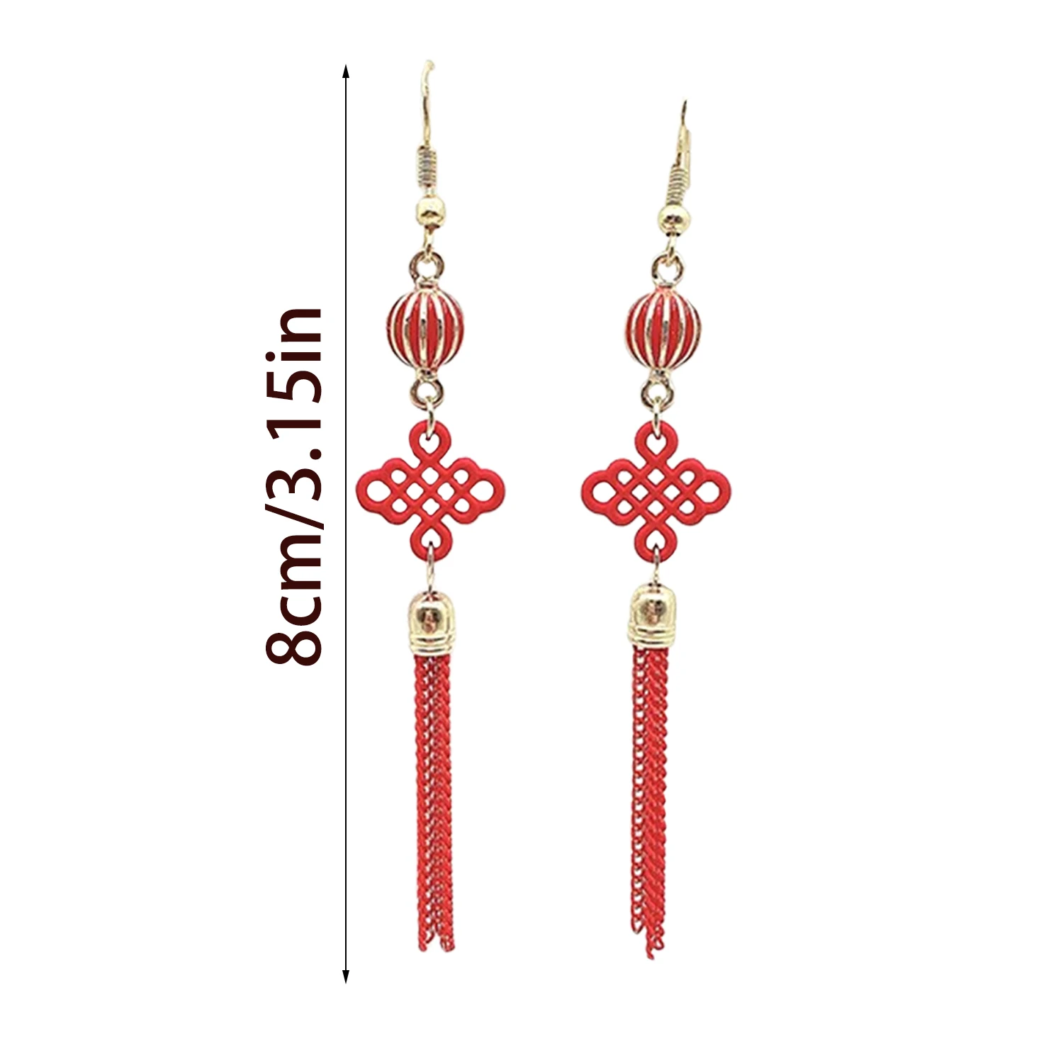 Boucles d'oreilles de style chinois pour femmes, accessoires de nouvel an, lanterne à nœud rouge, crochet d'oreille de luxe, bijoux créatifs, mariage, nouveau, 2024