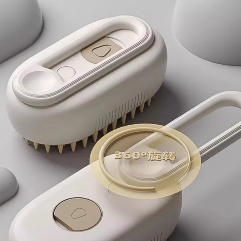 Cat Dog Pet Spray Massage Brush One Button Steam Spray Folding Rotatable Floating Hair Bath Hair Removal Brush Comb