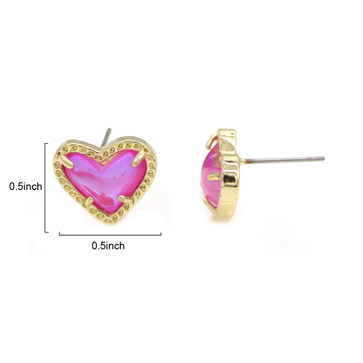 New Valentines Gift Candy Color Claw Small Heart Cute 3D Glass Mini Love Pendants Necklaces Women