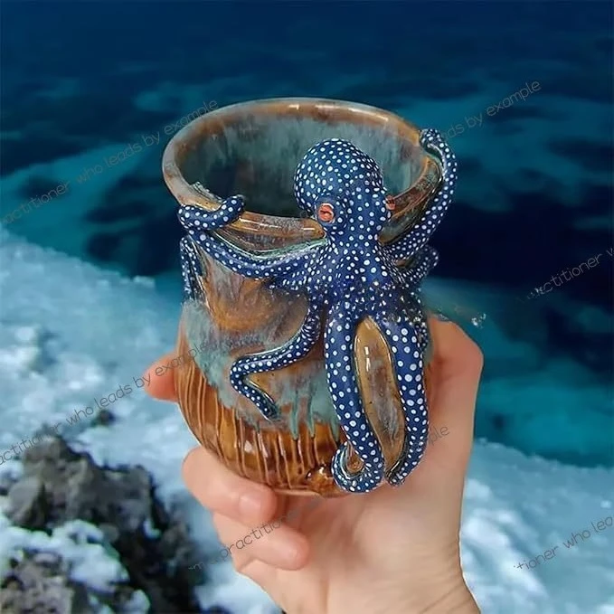 

Ocean wind cute octopus glass wine glass ornament resin crafts tabletop ornament