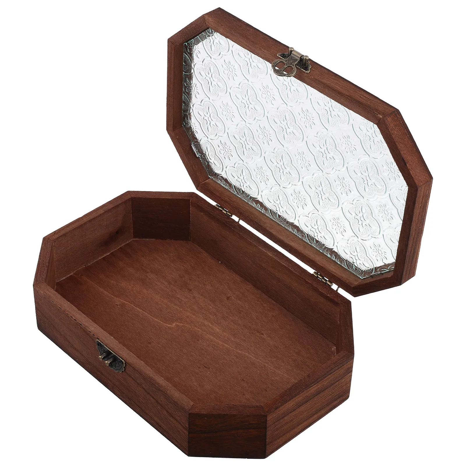 

Wooden Jewelry Box Vintage Style Begonia Flower Design Makeup Organizer for Vanity Desk Storage Decorative Keepsake Small Box