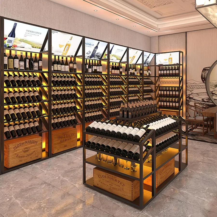 

Miniature Vertical Bar Cabinet Column Kitchen Industrial Living Room Metal Modern Wine Rack Boutique Szafki Vertical Furniture