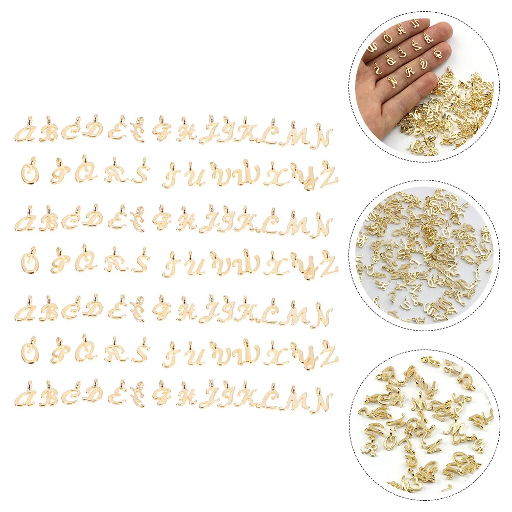 104Pcs Fashionable Alloy Jewelry Charm Simple Stylish Design for DIY Projects and Cosplay Alloy Alphabet Charms