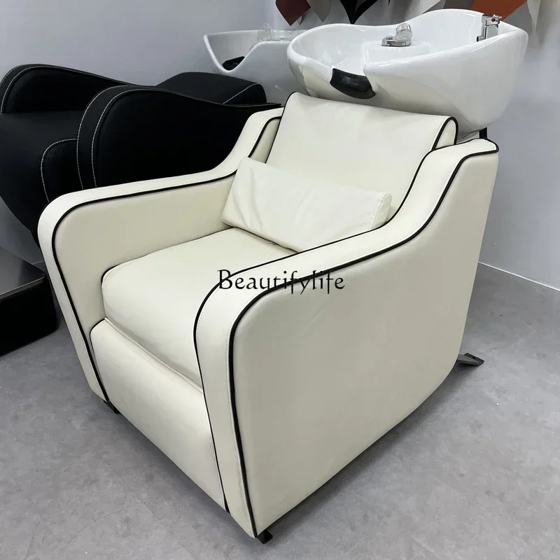 

LBarber Shop Small Shampoo Chair Sitting Hair Washing Recliner Hair Salon for Hair Salon Ceramic Basin