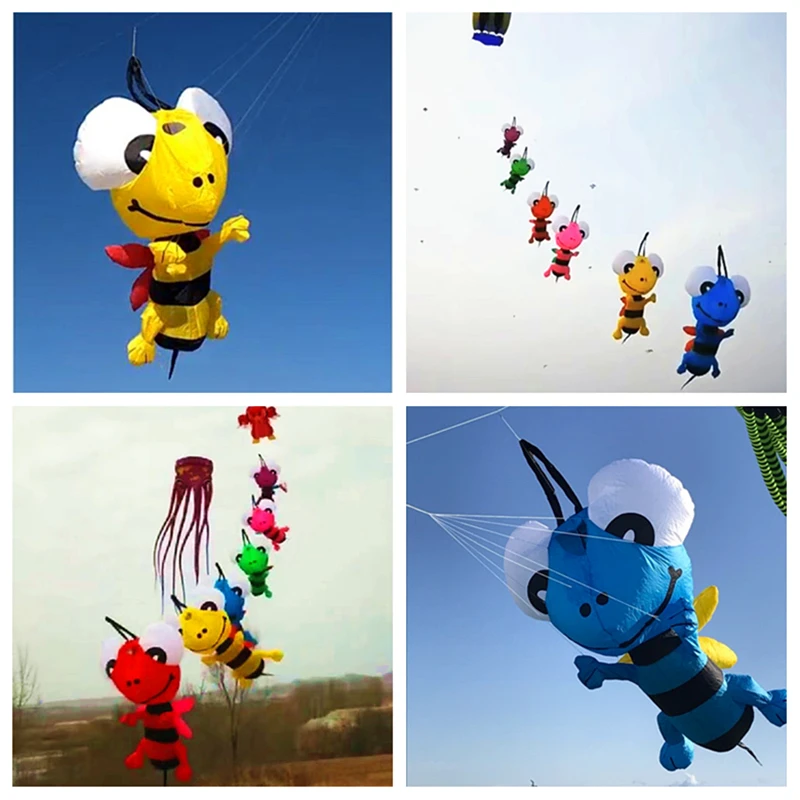 

3d bee kite pendant large soft kite fly nylon kite inflatable kite sports-leisure Parachute dragon flying enough board game fun