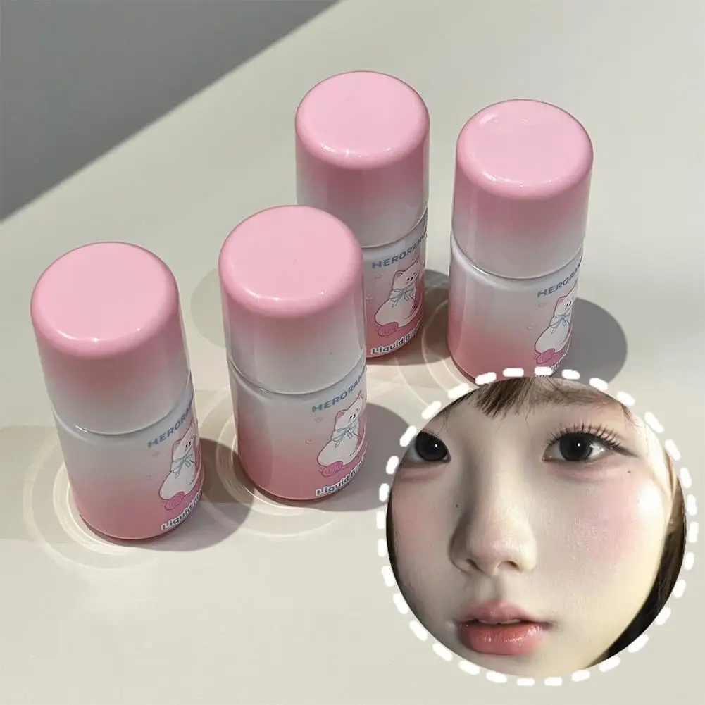 1 個のリキッドブラッシュフェイシャルマットメイクアップブラッシャー、スポンジ付き、持続性のあるブラシ、ベルベット化粧品、簡単に色を付けられるルージュアップ L4N4