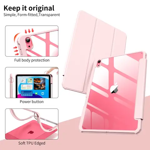 Transparent Acrylic Back Case for IPad Pro Air 13 11 12.9 10 9 8 7 6 5 4 Th Gen Mini 6 Soft Skin Feel Shockproof Protect Cover