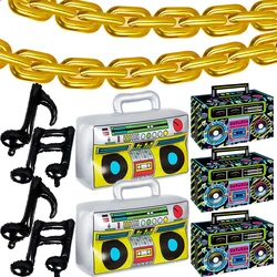 80s Radio Boom Favor Boxes Paper Disco Balloon Musical Instruments Radio Back To The 80s 90s Retro Hip Hop Party Decors Supplies