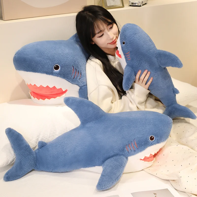 

Simulation Blue Shark Plush Toy Stuffed Soft Cartoon Marine Animal Doll Baby Hug Pillow Sofa Cushion Lovely Children Birthday Gi