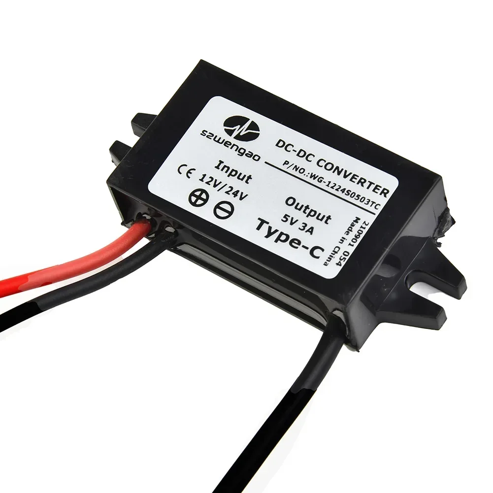 Industrial Grade Converter, 12V 24V To 5V 3A15W, TypeC USB Smart Charger, Efficiency Up To 91%, Lightweight Design